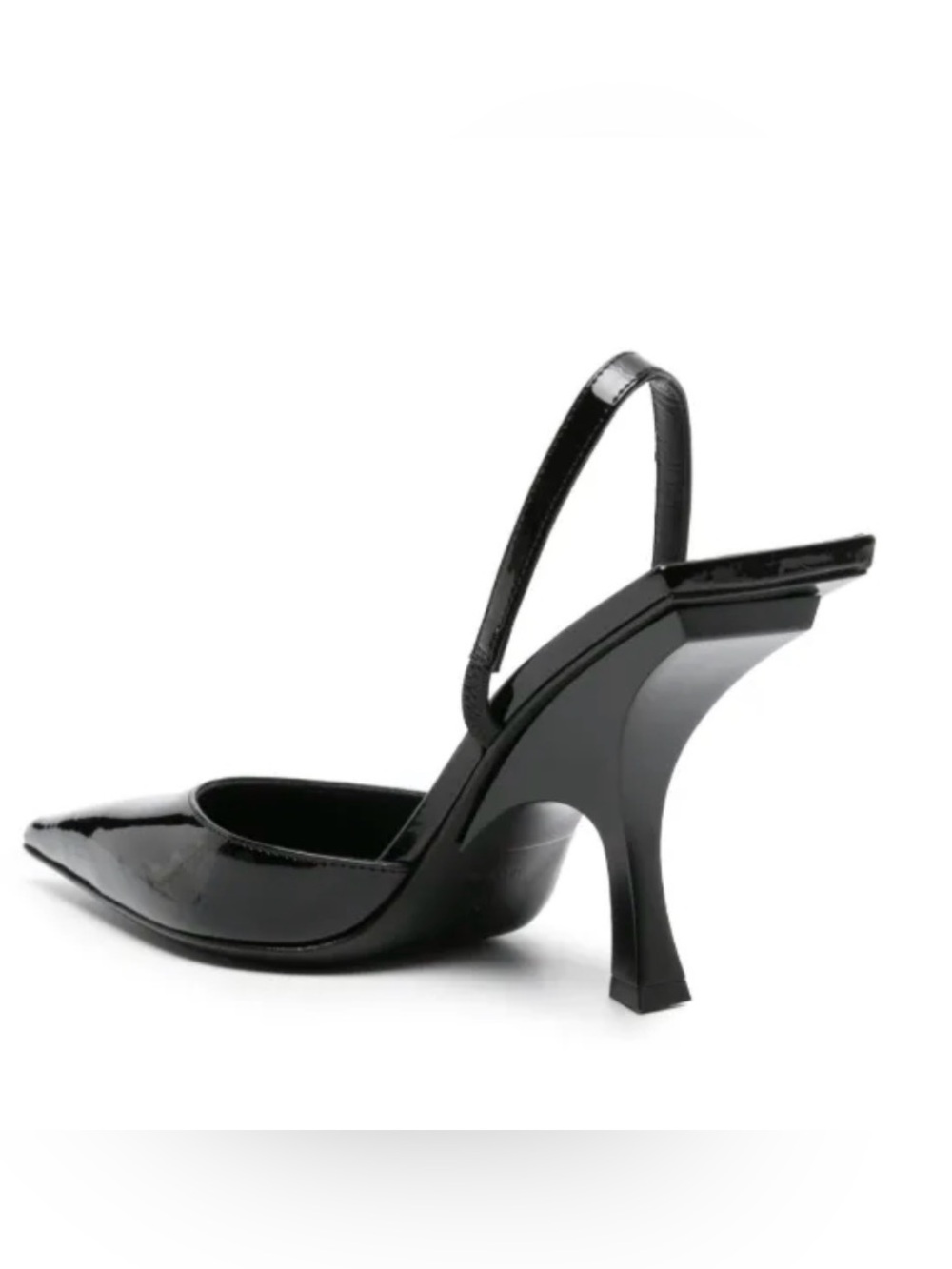 The Attico Black Patent Pointed-Toe Slingback Pump worn once 39.5 - Picture 2 of 12